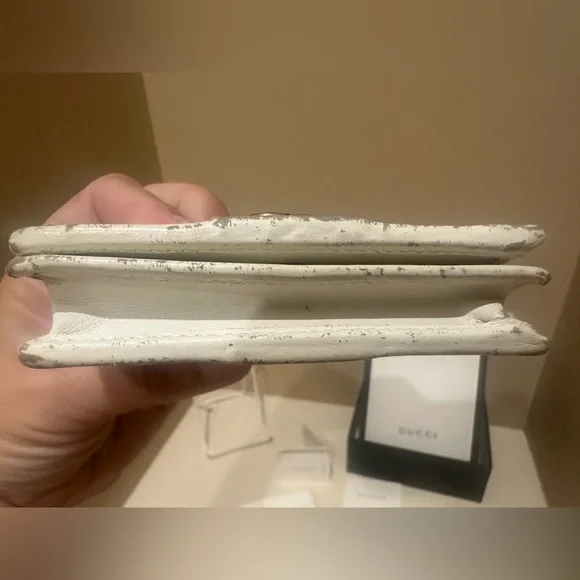 Gucci GG Marmont Sherry Leather Quilted BifoldWallet White